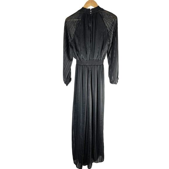 Halogen Metallic Smocked Waist Long Sleeve Jumpsuit Size Small - Picture 3 of 11